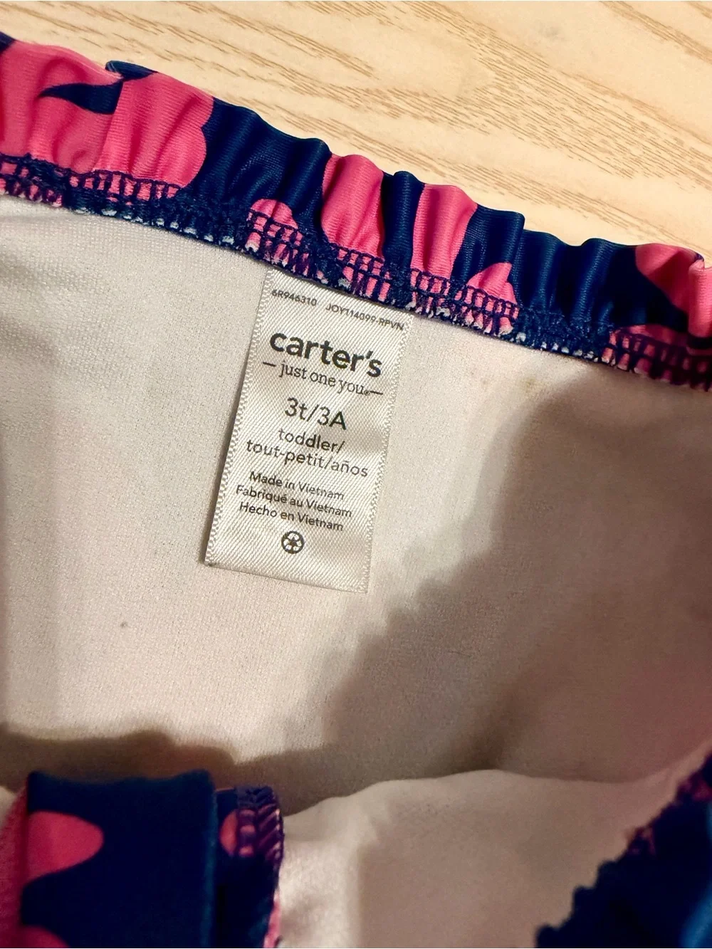 Carter's Navy One-Piece Swimsuit with Pink Daisy Print Size 3T